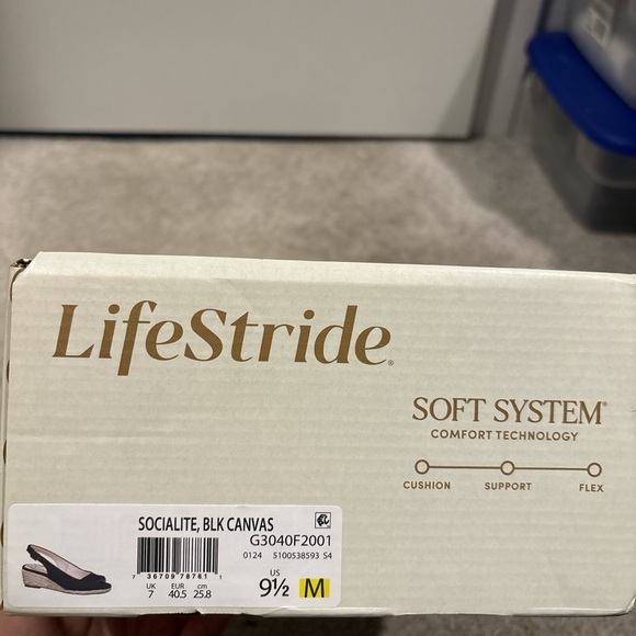 Life Stride Black Espadrille Wedges - Picture 5 of 5